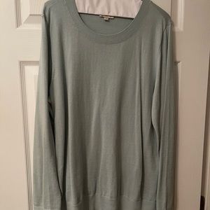 Talbots light aqua crew neck sweater XL EUC .